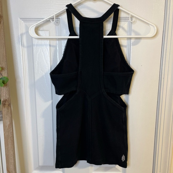Free People Movement Black Cutout Racerback Ribbed Tank - Picture 4 of 6